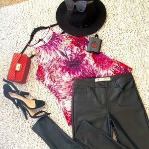 Ann Taylor Pink and Red Night-Out Cami Top Size 6